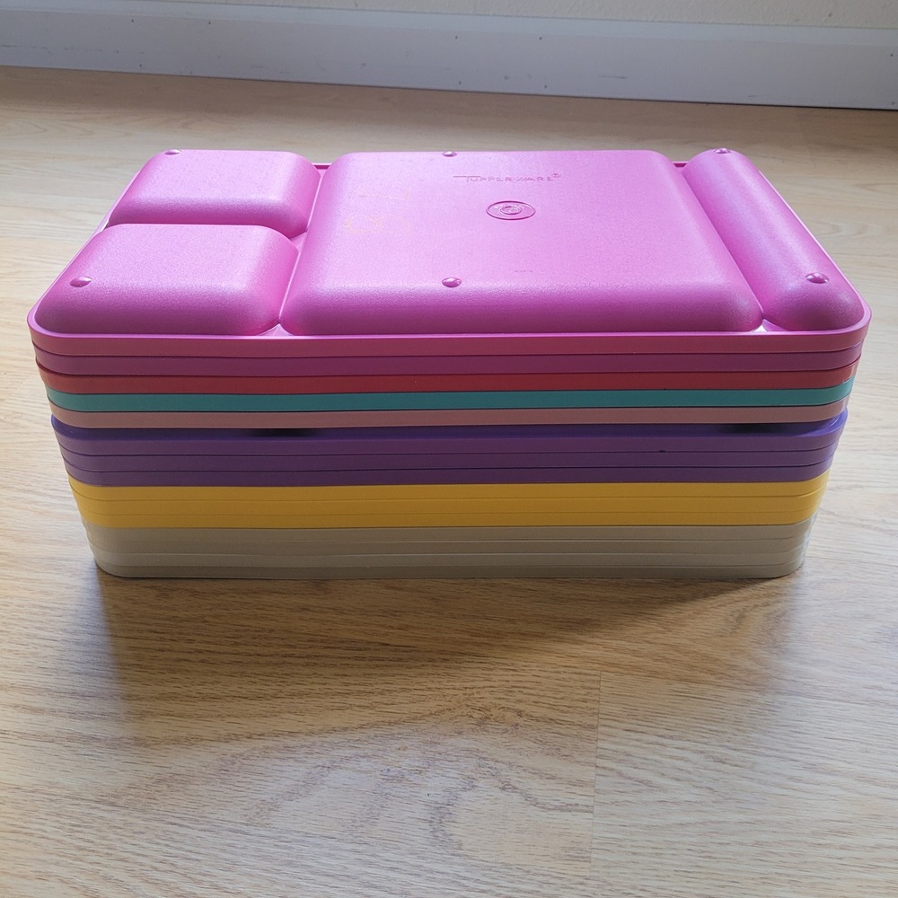 Tupperware‎ Divided Set Lot 15 Colors Lunch Dinner TV 90s